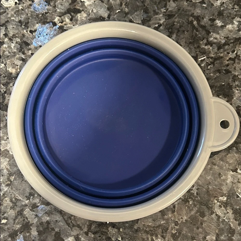 Portable Blue and Gray Collapsible Bowl